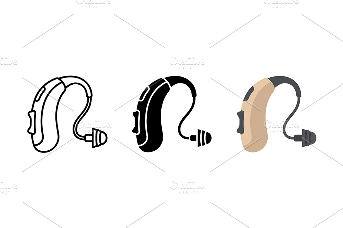 Hearing Aid Vector Icon Pack, an Object Graphic by Artonix (Photo 2 of 3)