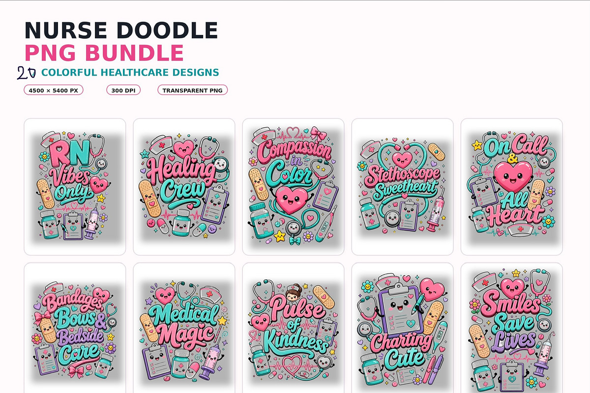 Nurse doodle png bundle, an Object Graphic by HeavensStar (Photo 8 of 8)