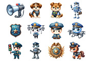 Watercolor Cute Police Clipart, a Graphic by CitraGraphics (Thumbnail 3 of 4)