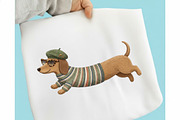 Dachshund Embroidery Design, an Illustration by designcity5 (Thumbnail 1 of 4)