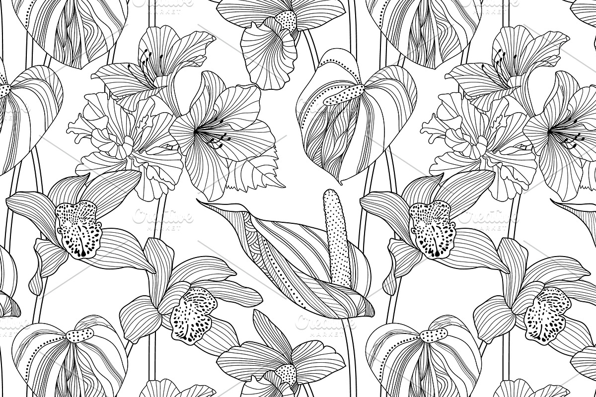 Uncolored beautiful graphics, a Background Graphic by Purple Platypus