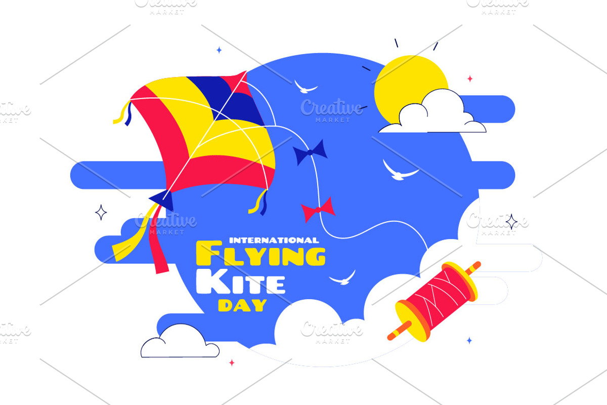 11 National Kite Flying Day, a Person Illustration by denayunebgt (Photo 5 of 5)