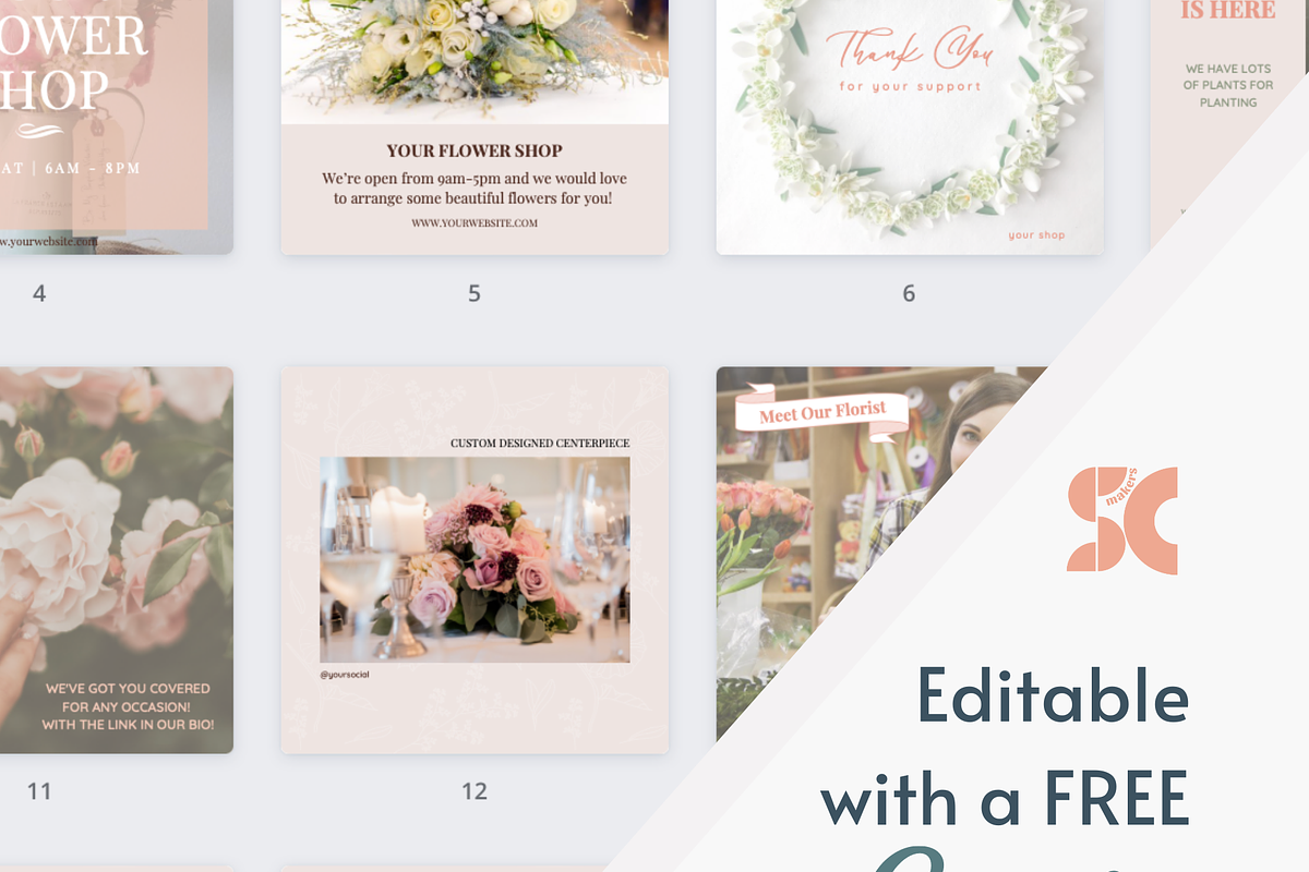 Social Media Templates for Florist, a Social Media Template by SmallMakersContent (Photo 3 of 6)