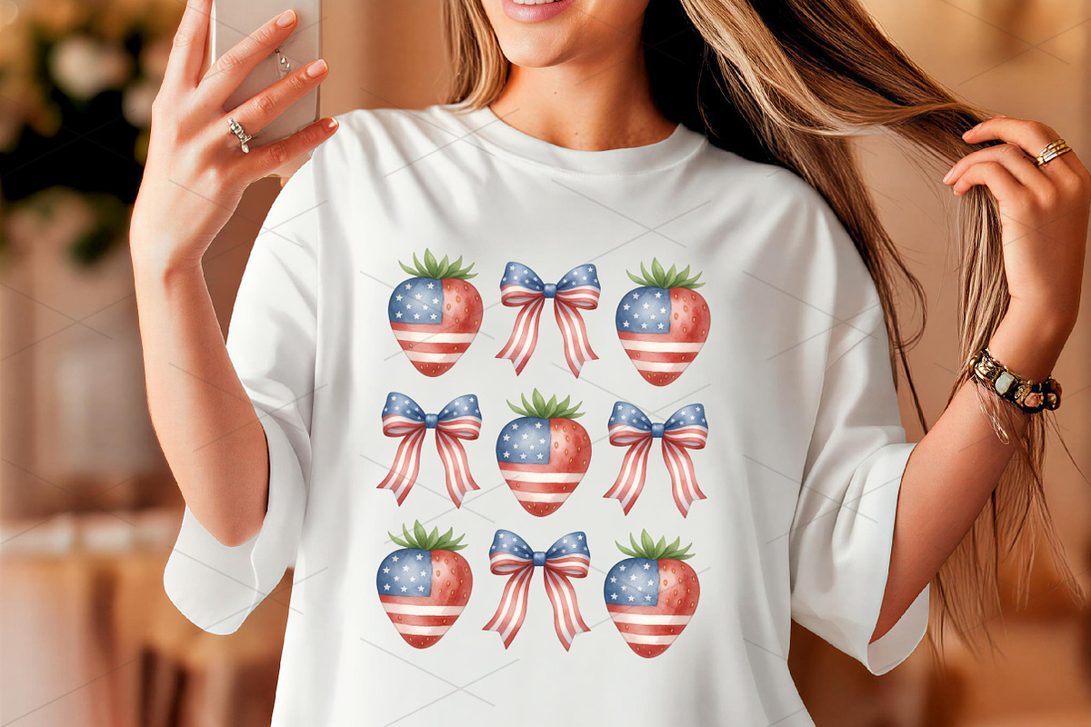 Patriotic 4th of July Strawberry Bow, an Illustration by OK Design (Photo 3 of 4)