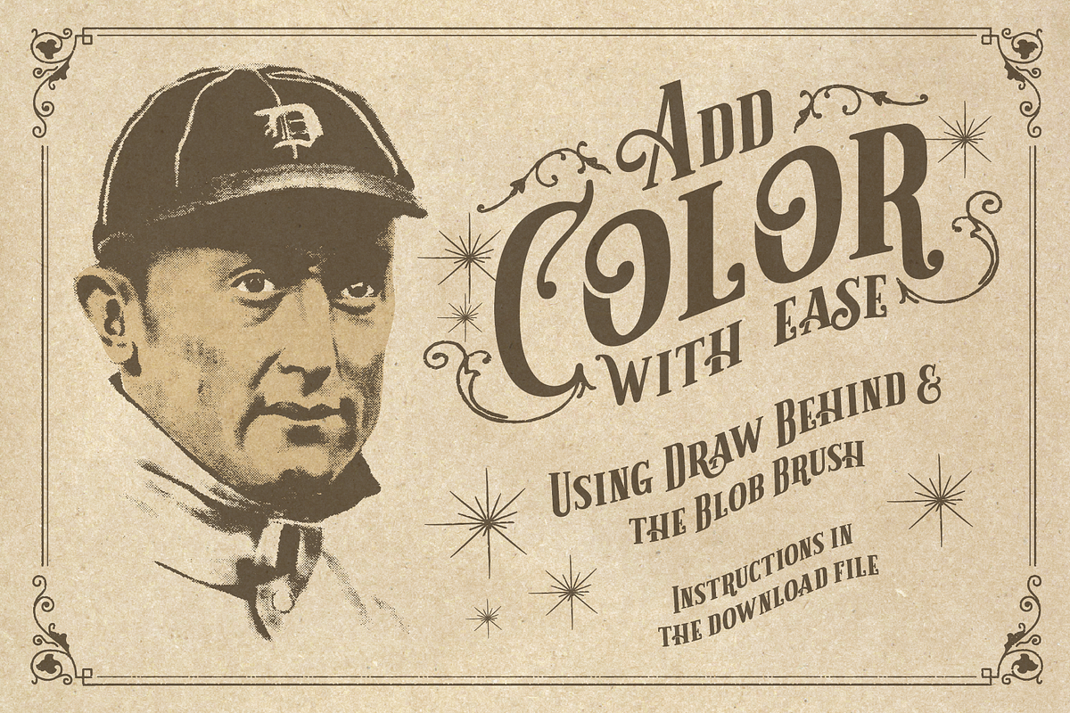 20 Vintage Baseball Elements, an Object Graphic by Chad Alan Steinborn (Photo 4 of 4)