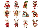 Christmas Cute Dolls Clipart, a Graphic by CitraGraphics (Thumbnail 2 of 4)