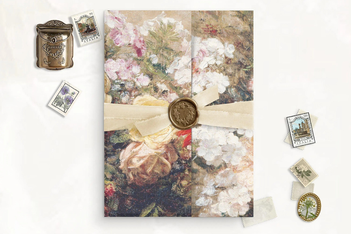 Vase of Flower Printable Vellum Wrap, a Stationery Template by SilverJoyAtelier (Photo 3 of 3)