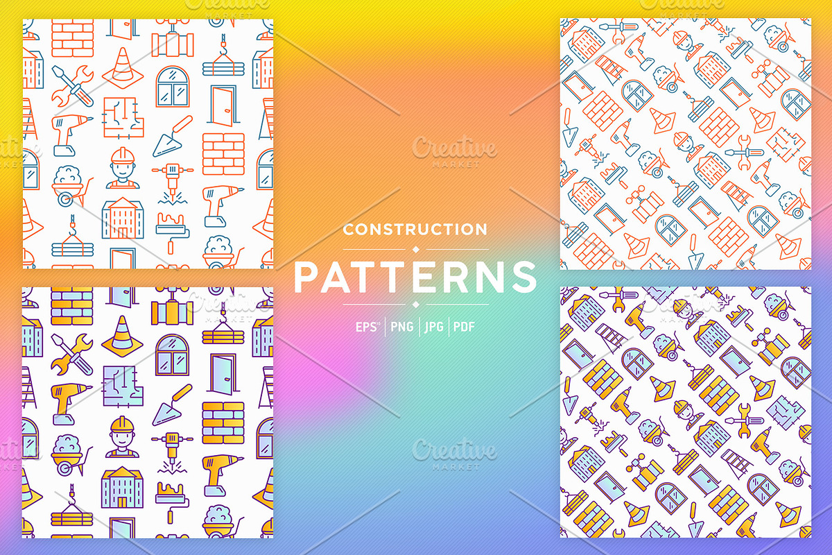 Construction Patterns Collection, a Pattern Graphic by Alex Blogoodf (Photo 5 of 9)