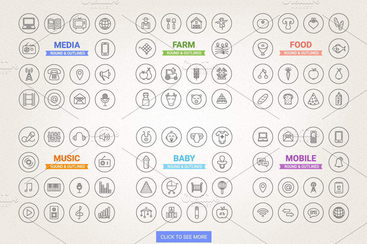 77% Off - Circle Icons Big Bundle, an Outline Icon by miumiu (Photo 3 of 3)