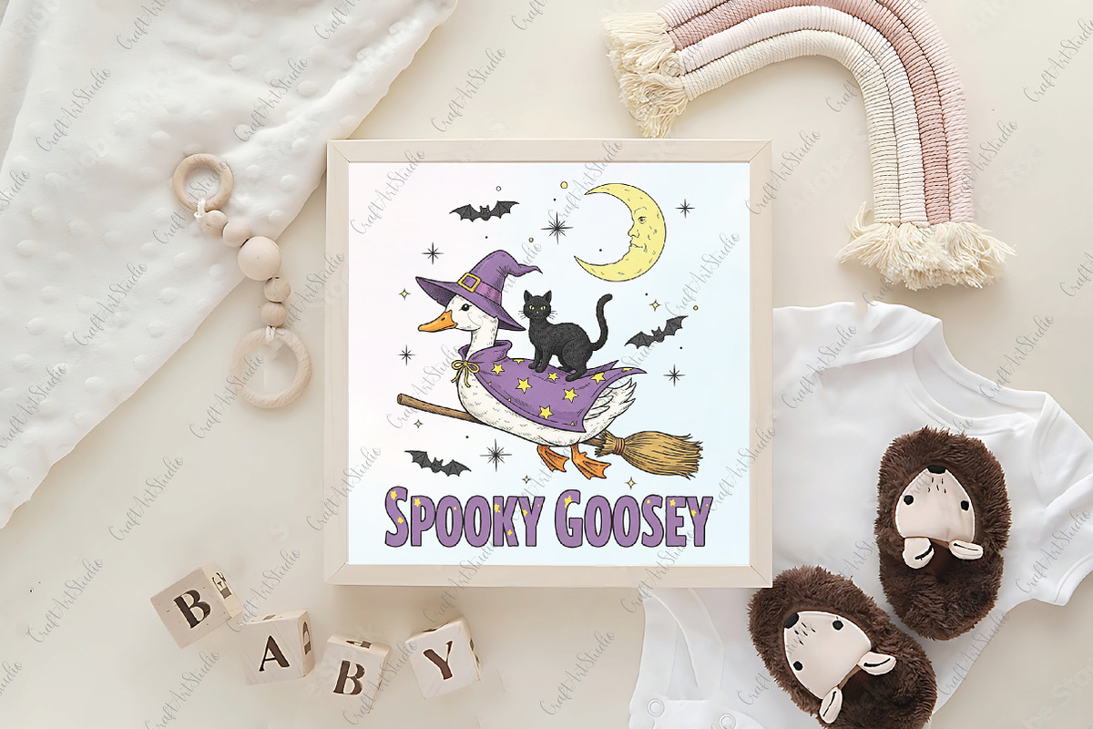Halloween Witch Goose Spooky Goosey, an Illustration by CraftArtStudio (Photo 4 of 4)