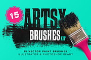 Artsy Paint Brushes Kit, a Brush Add-On by Squarepack (Thumbnail 1 of 7)