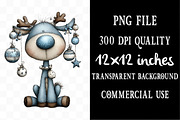 Cute Christmas Reindeer Clipart, an Illustration by Designking (Thumbnail 4 of 5)