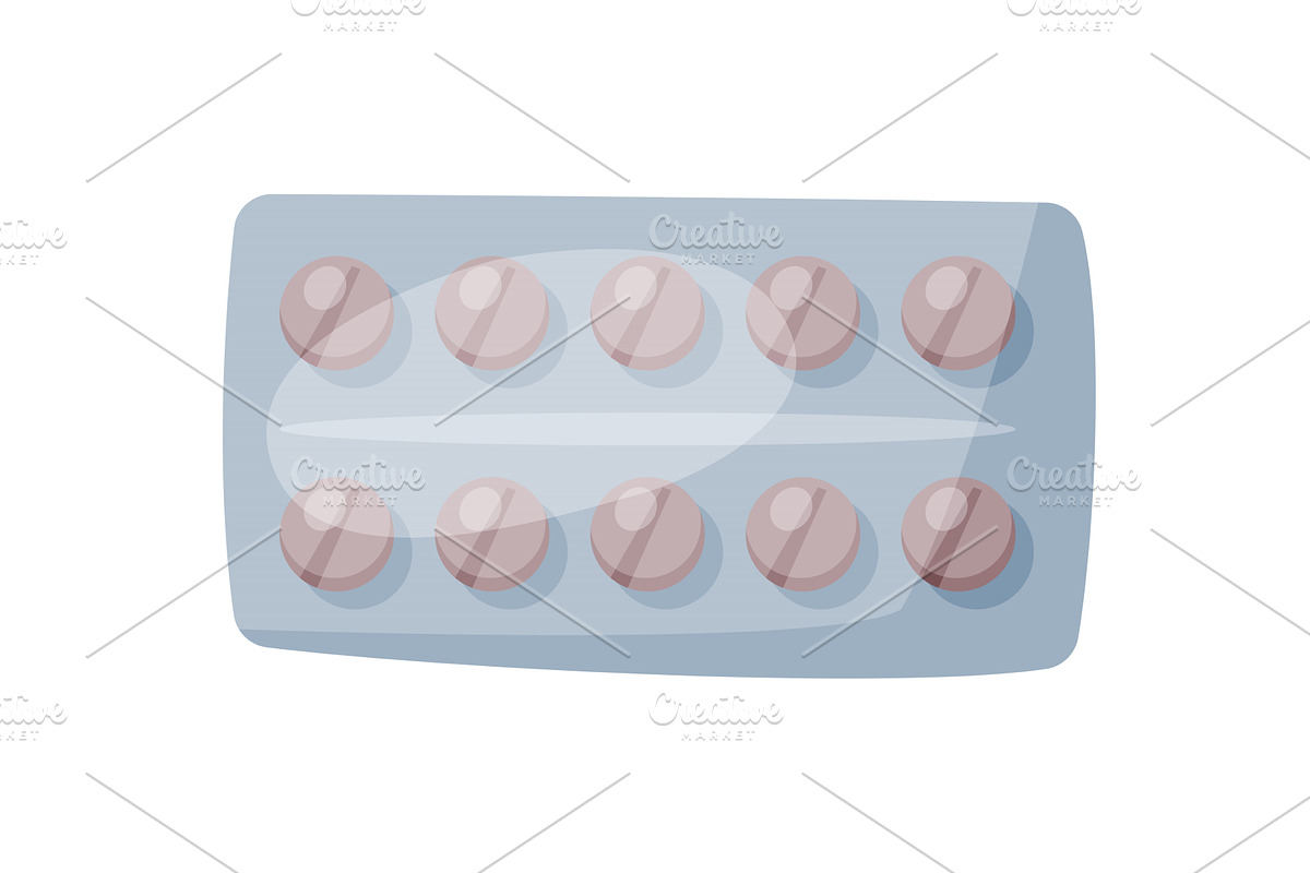 Tablets in Blister Pack, Medicine, a Healthcare Illustration by TopVectors