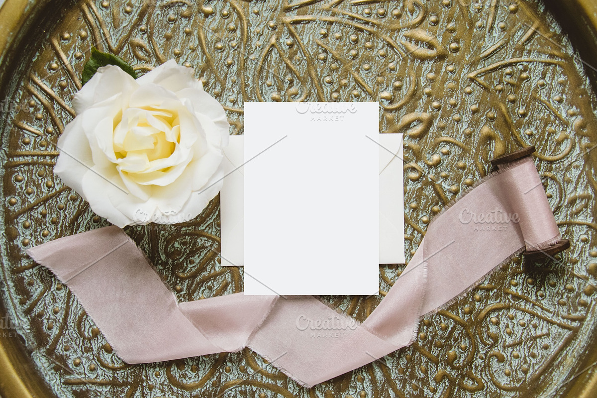 Reverie - RSVP card mockup, a Print Template by savvy graphics & stock