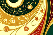 Christmas Swirl Seamless Repeat, a Decorative Illustration by Sharon Schwalbe (Thumbnail 1 of 2)