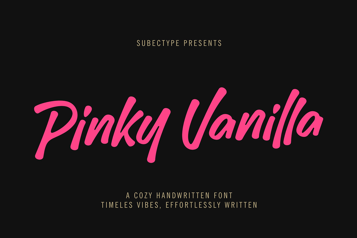 Pinky Vanilla - Handwritten Font, a Font by Subectype Studio (Photo 1 of 10)
