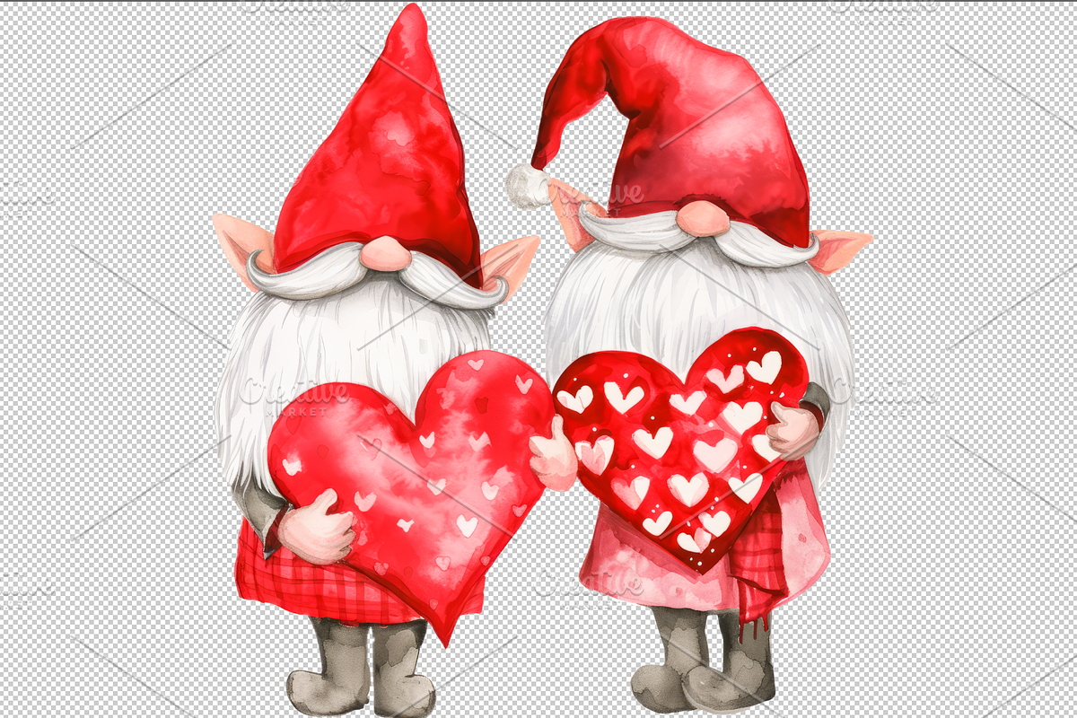 Love Gnomes Clipart Valentine's Day, a Seasonal Illustration by VetalStock (Photo 4 of 6)