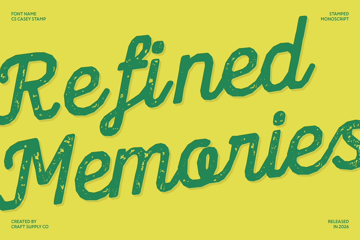 CS Casey Stamp, a Script Font by Craft Supply Co. (Photo 2 of 8)