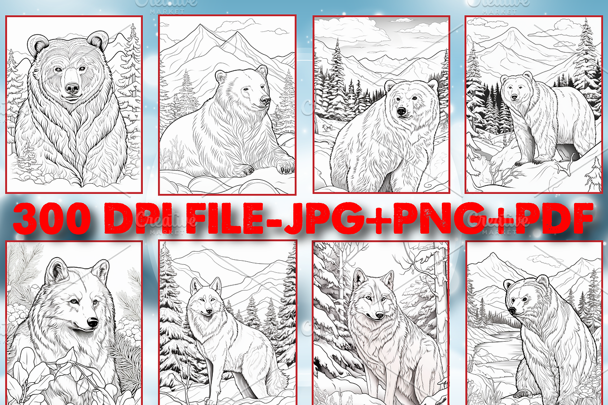 Winter Animal Coloring Pages, an Animal Illustration by Design Station (Photo 2 of 4)