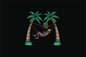 Skeleton in Hammock, an Object Illustration by nomlimo.com