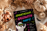 Neon Halloween Party Invitation, an Invitation Template by Arslan (Thumbnail 5 of 5)