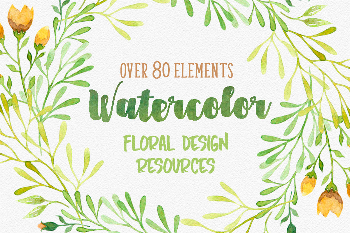 Watercolor floral elements, an Illustration by Lina_Lisichka (Photo 1 of 5)