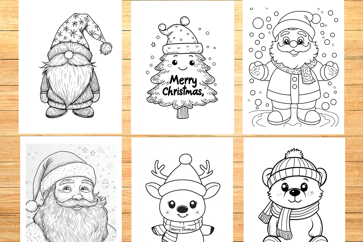 Christmas Coloring Book for Kids, a Seasonal Illustration by LA Design (Photo 3 of 10)