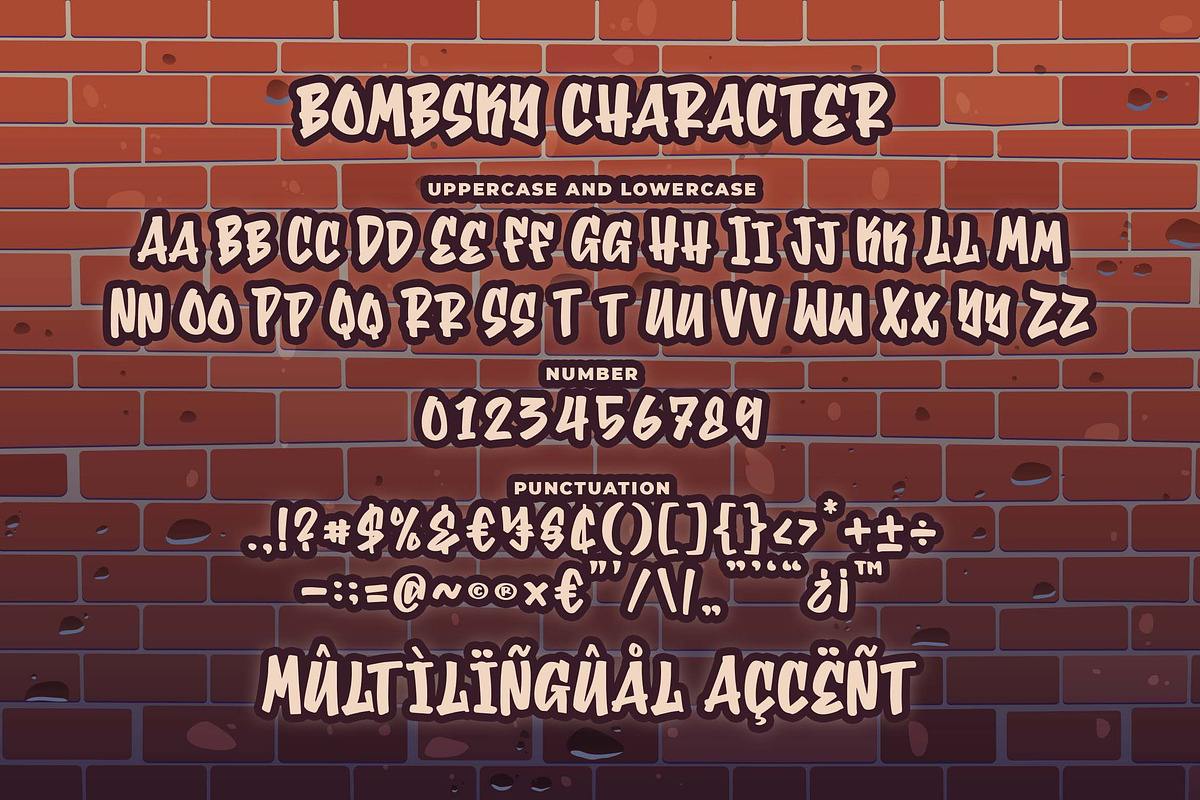 Bombsky Graffity Font, a Blackletter Font by Blankids Studio (Photo 6 of 7)