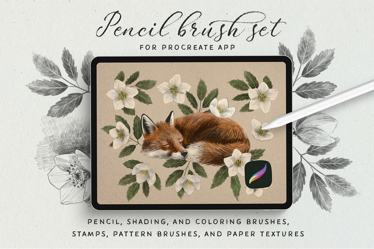 Pencil Brush Set for Procreate, a Brush Add-On by Pencil Twist (Photo 1 of 9)
