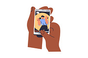 Hands hold phones with online videos, a Technology Illustration by Good Studio (Thumbnail 7 of 9)