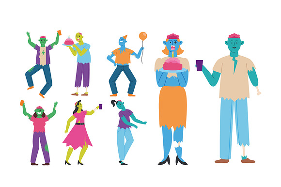 Zombie Party Illustration Set preview 2