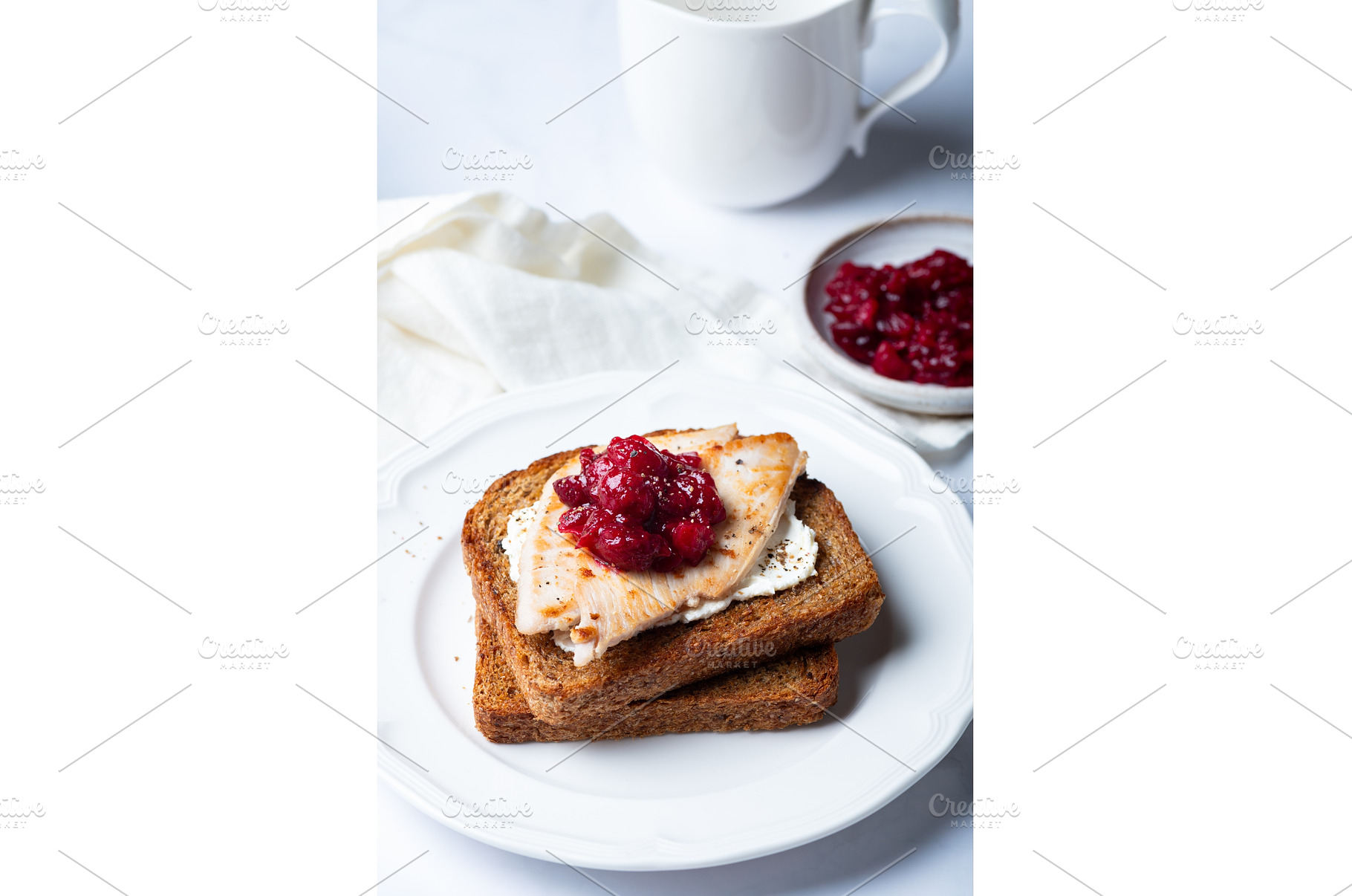 Open sandwich from leftover turkey, a Food & Drink Photo by MAnuta