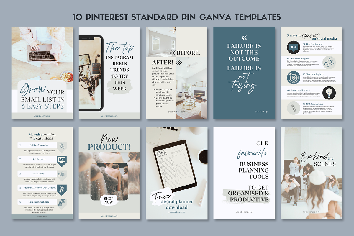 Pinterest Canva Templates | Aura, a Social Media Template by Monarch 21 Design (Photo 3 of 6)