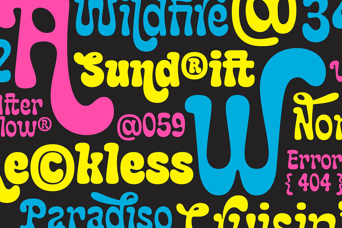 Babol – Pop Groovy Funky Typeface, a Sans Serif Font by Aiyari (Photo 3 of 13)