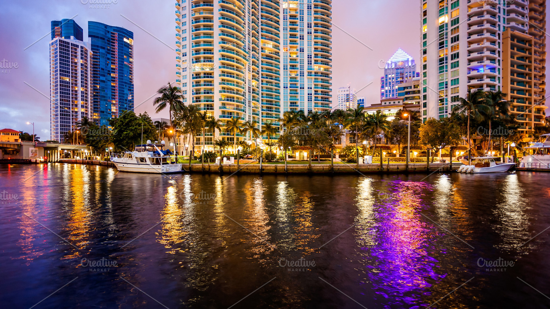 Fort Lauderdale Florida City Skyline, a Photo by CrackerClips Stock Media