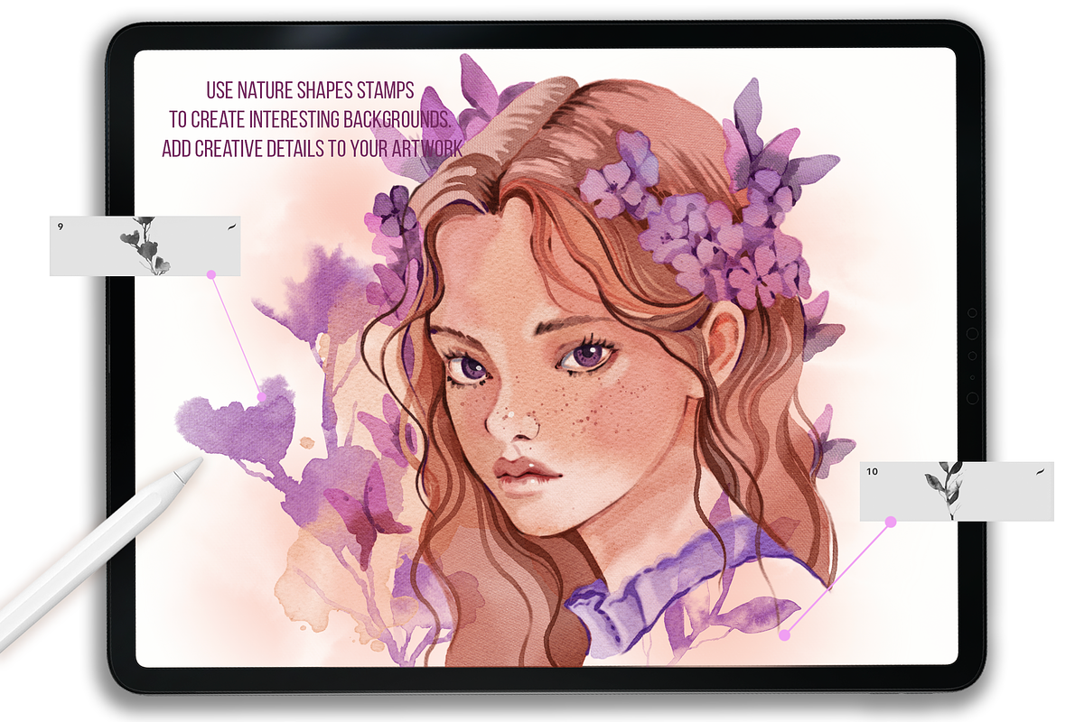 WATERCOLOR STUDIO FOR PROCREATE, a Brush Add-On by AlexandraArt (Photo 9 of 11)