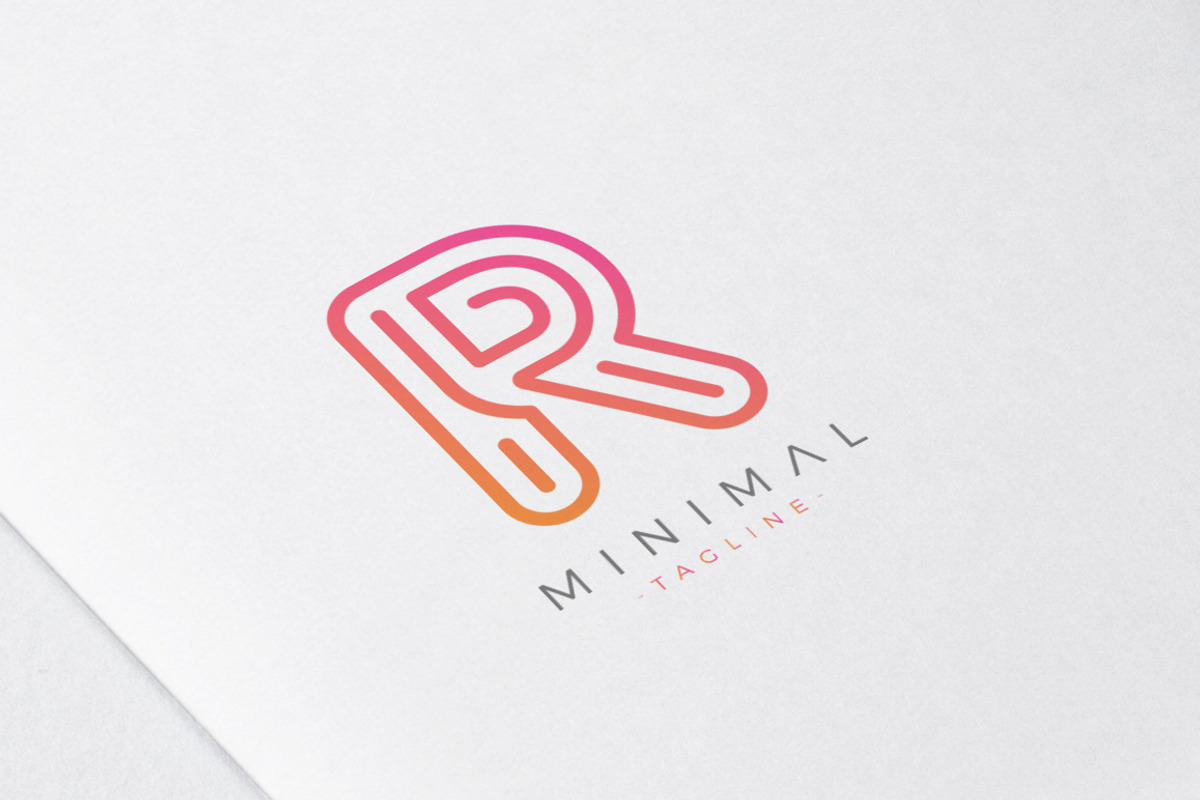 Minimal Line Initial Letter R Logo, an Education Illustration by Woo Graphics (Photo 1 of 2)