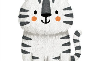 Cute white tiger cub doodle illustration, an Animal Photo by José Manuel Gelpi
