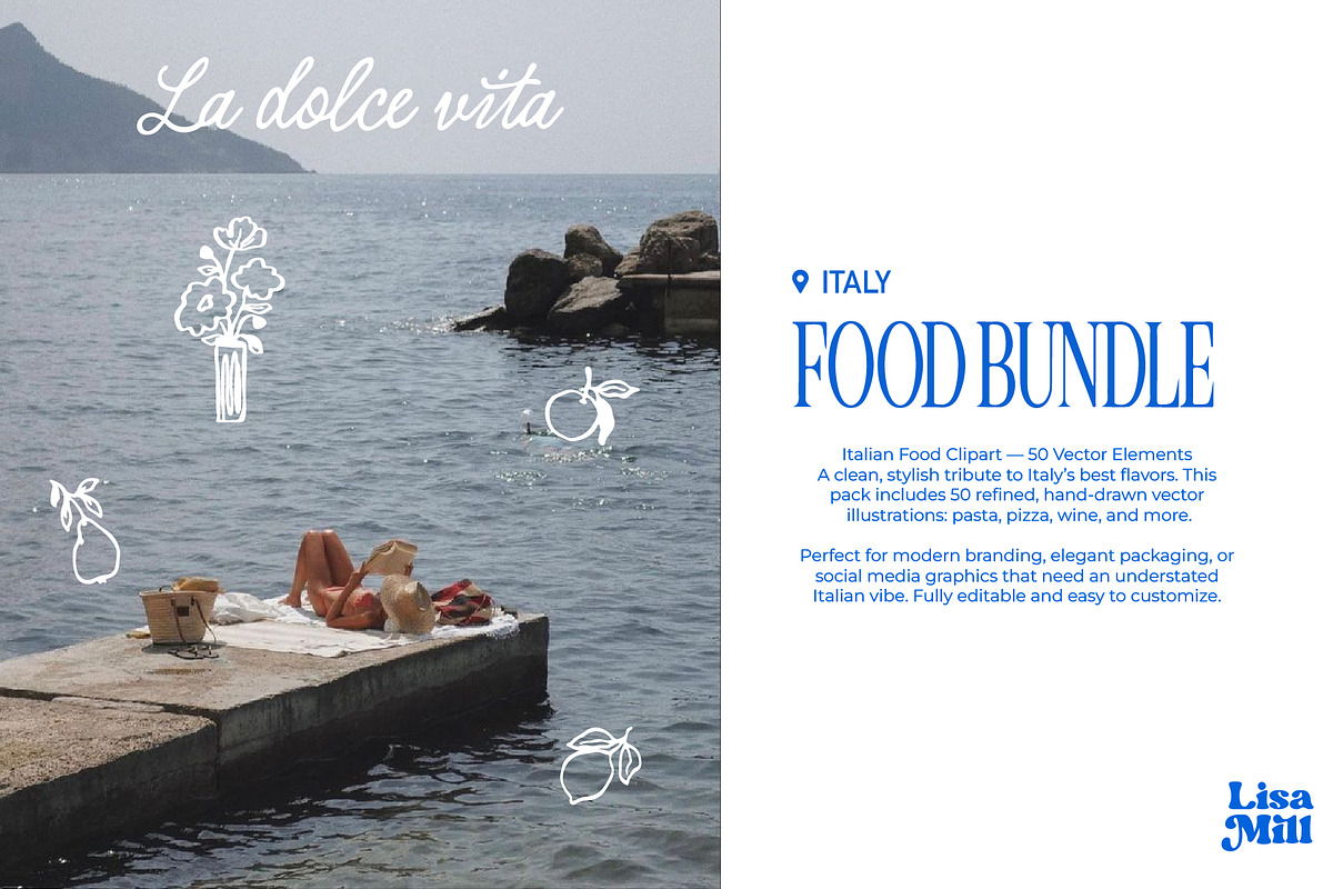 Italian Food Clipart Set, a Food Illustration by Lisa Mill (Photo 4 of 6)