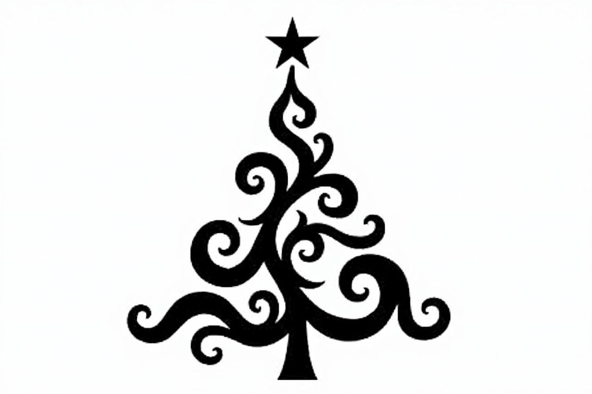 Festive Swirl Xmas Tree Bundle, an Illustration by yasushie (Photo 15 of 21)