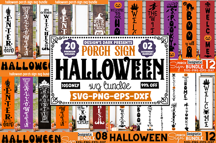 Halloween Porch Sign SVG Bundle