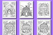Whimsical Cozy House Coloring Book, a Seasonal Illustration by Design Zone (Thumbnail 3 of 5)