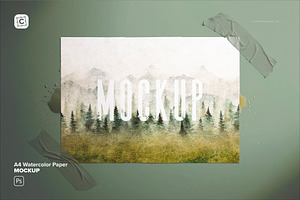 A4 Watercolor Paper Mockup