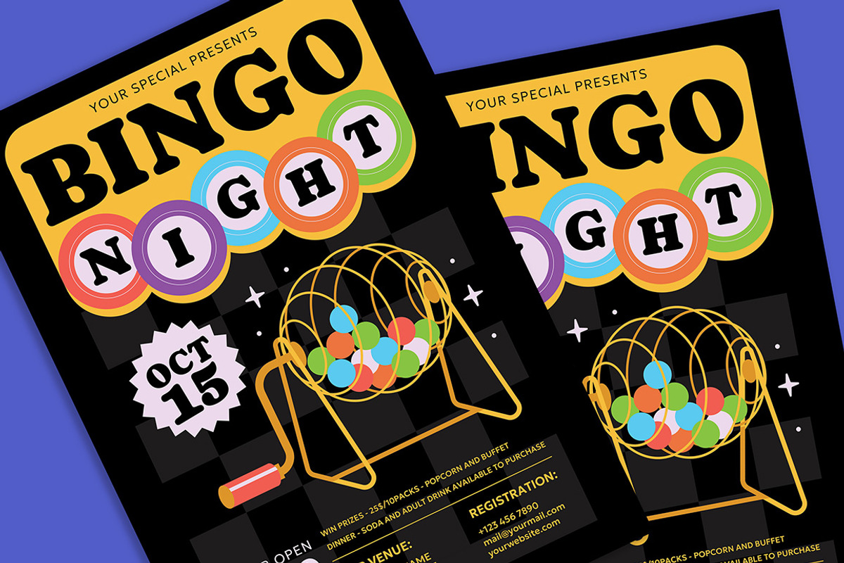 Fun Bingo Night Flyer, a Flyer Template by Gumico Studio. (Photo 2 of 3)