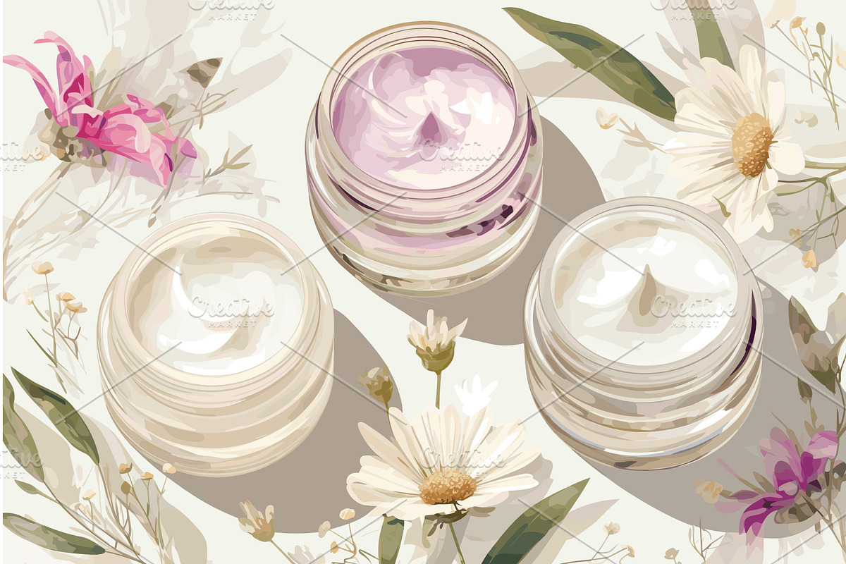 Set of cartoon glass jars with skin, an Object Illustration by LadadikArt