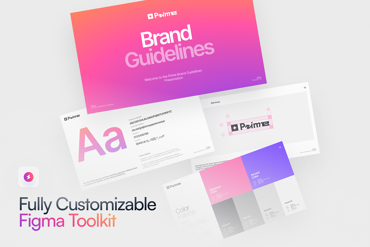 Prime Brand Guidelines • Figma, a Branding & Logo Template by Vasil Enev (Photo 2 of 7)