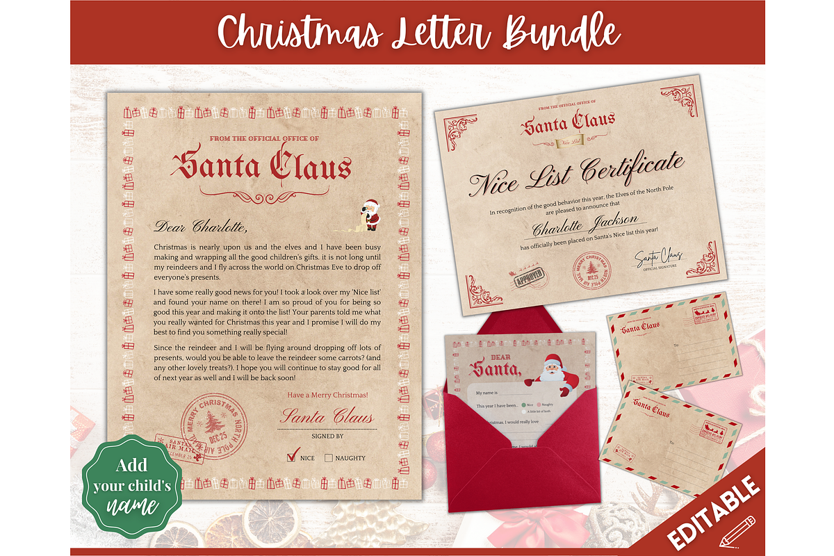 Letter from Santa Bundle | Nice List, a Templates & Theme by Templatables (Photo 10 of 10)