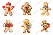 Christmas Gingerbread Man Clipart, an Illustration by designcity5 (Thumbnail 3 of 5)