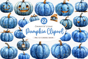 Watercolor Pumpkin Clipart, an Illustration by SinaCreation