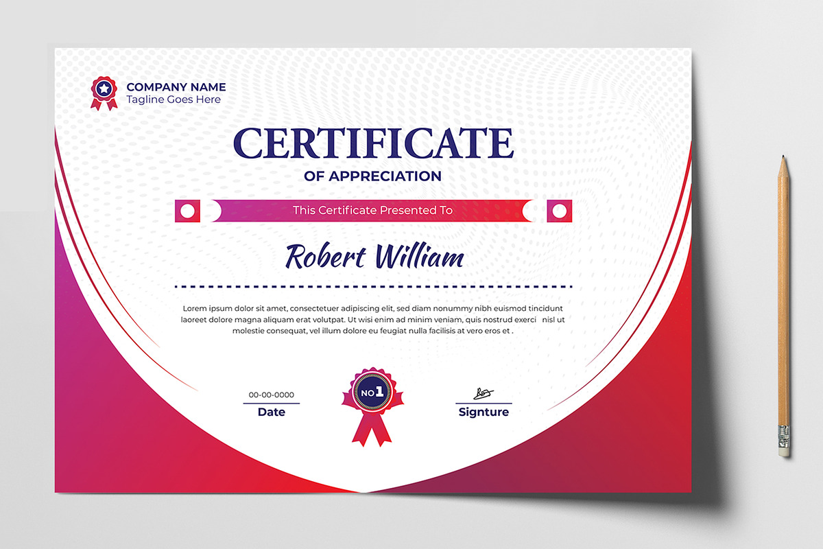 Certificate Of Achievement Layout, a Stationery Template by MightyDesign (Photo 2 of 6)